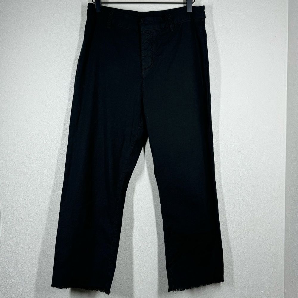 Frank & Eileen Kinsale Trousers Pants Black Chinos Raw Hem Minimalist Size 8